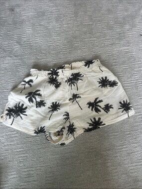 ASOS design White Palm-Print Cotton Shorts